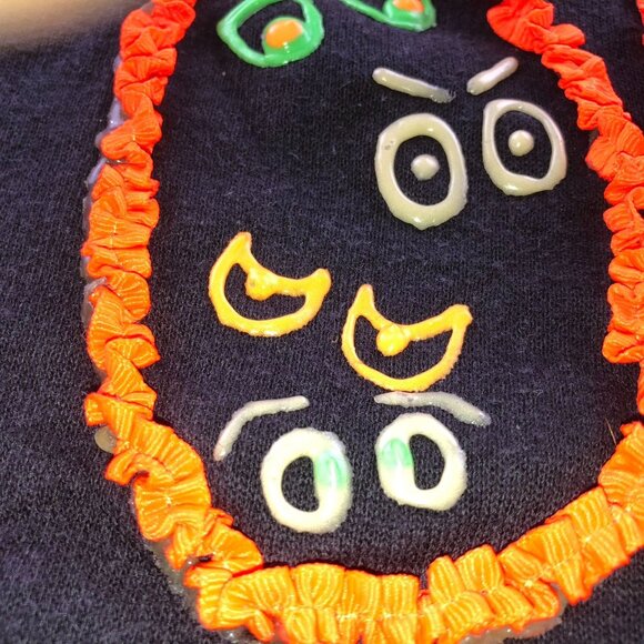 Tultex Womens Sweatshirt Size 2XL Halloween "Boo!" Black Top Crew Neck Casual - Picture 13 of 15